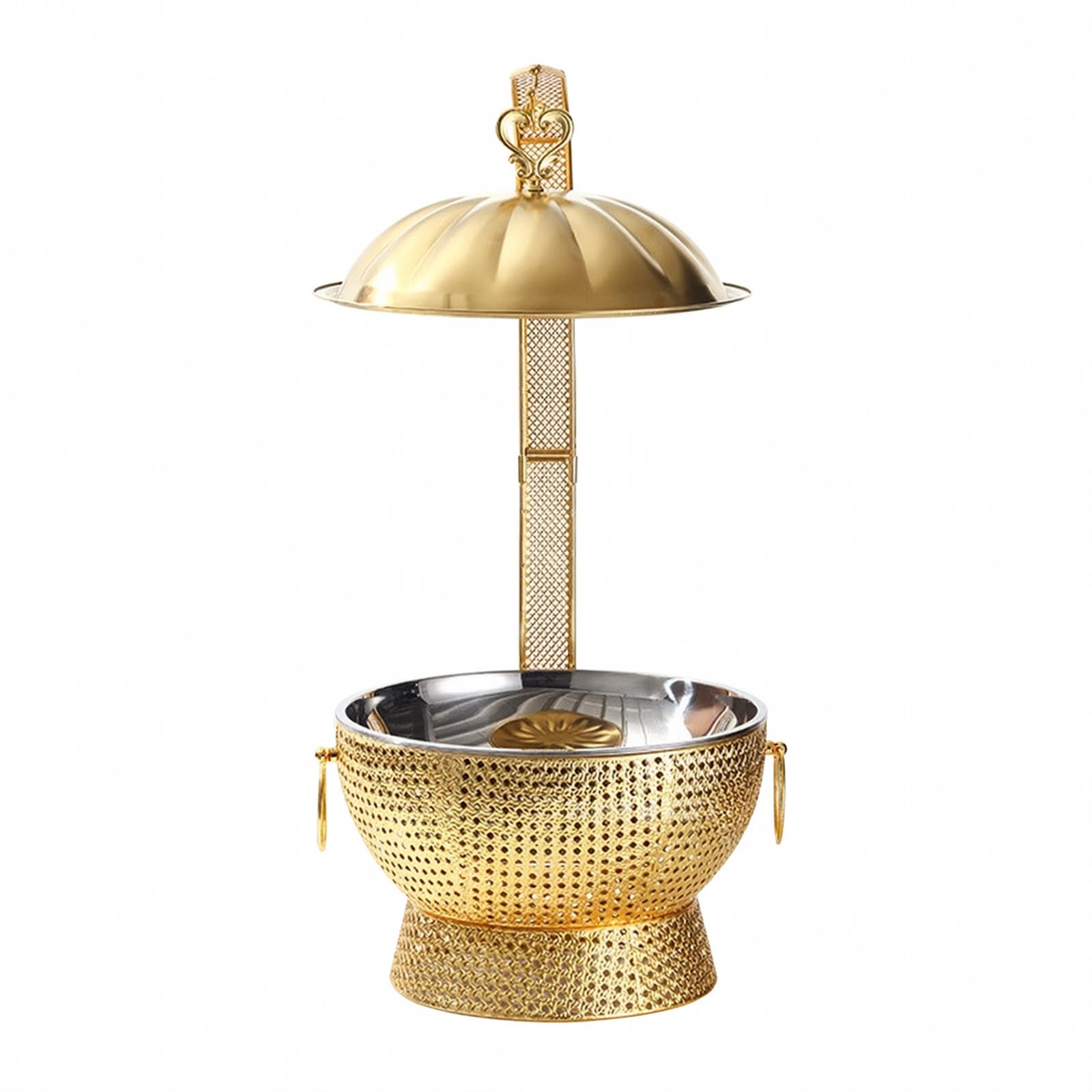 kowaku Chafing Dish Acero Inoxidable Erguido Plato Calentador con Base corativo Bufera para es, Reuniones Familiares, Oro