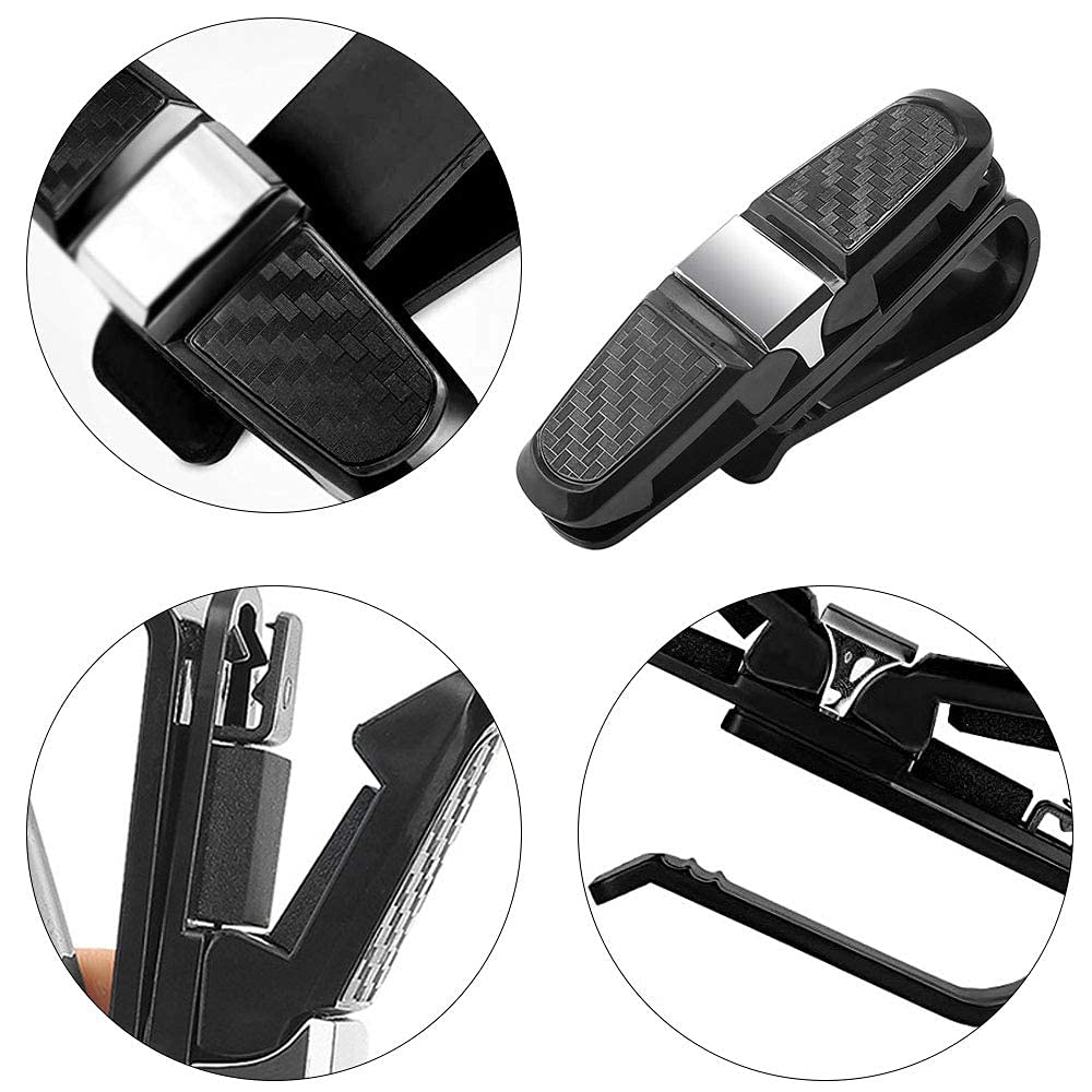 Porta Occhiali Per Auto - 2 Pezzi Clip Per Visiera, In Silicone, Regolabile 180°, Per Occhiali Da Sole E Da Vista - Foto 3