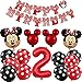 Decoraciones de Cumpleaños de Mickey, BESTZY Globos número para la Fiesta Temática de Mickey Artículos de Fiesta de Mickey y Minnie para Segundo Cumpleaños