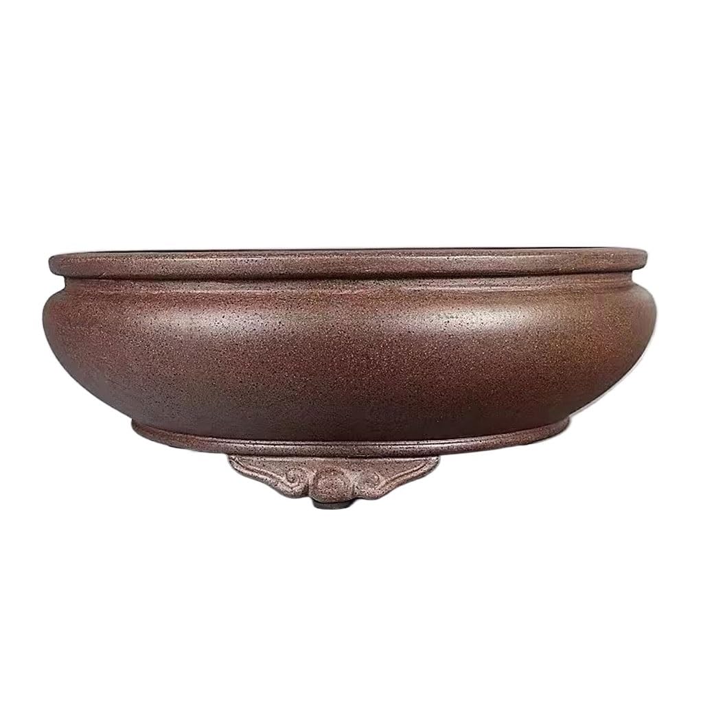 GELASIGE Flower Pots Plant Pots Purple Clay Bonsai Flower Pots Handmade Round Flower Pots Outdoor Flower Pots