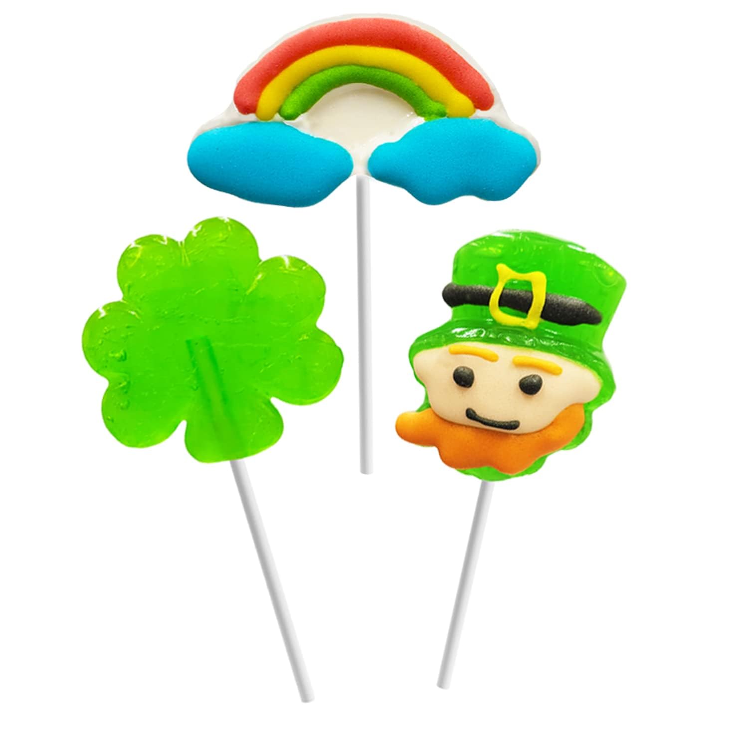 Fruidles St. Patrick's Day Green Shamrock Lollipops, Party Favor Box - Individually Wrapped (Pack of 36)