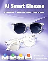 Vista 2 de Lentes de sol inalámbricos Bluetooth para hombres y mujeres, polarizados, lentes de sol inteligentes, auriculares de audio Bluetooth con altavoces