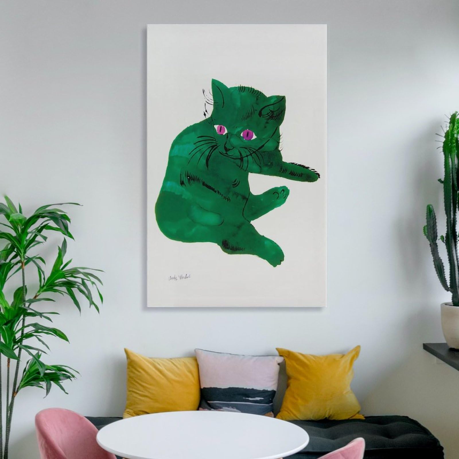 Amazon.co.jp: アンディ・ウォーホルの有名な作品（緑の猫）ポスター(1