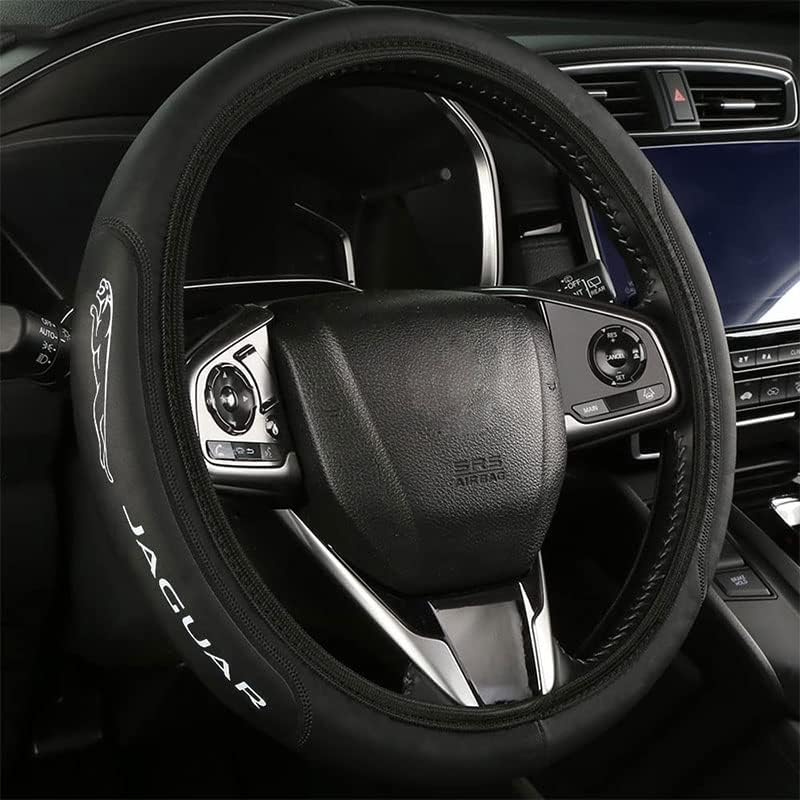 ZLASS Black Steering Wheel Cover fit for Jaguar Steering Wheel Universal Accessories