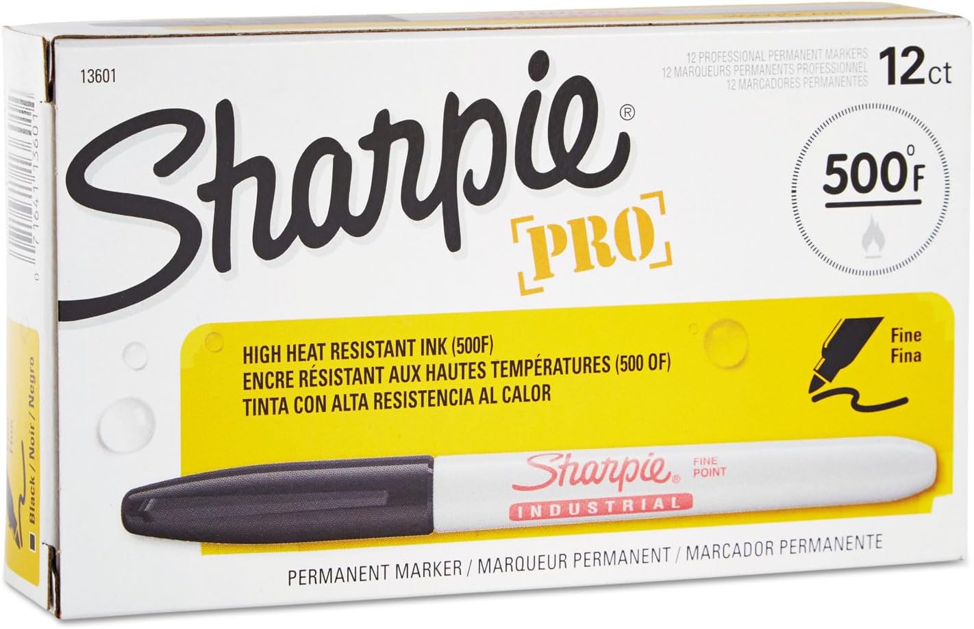 Sharpie 13601 Industrial Permanent Marker Fine Point Black Dozen