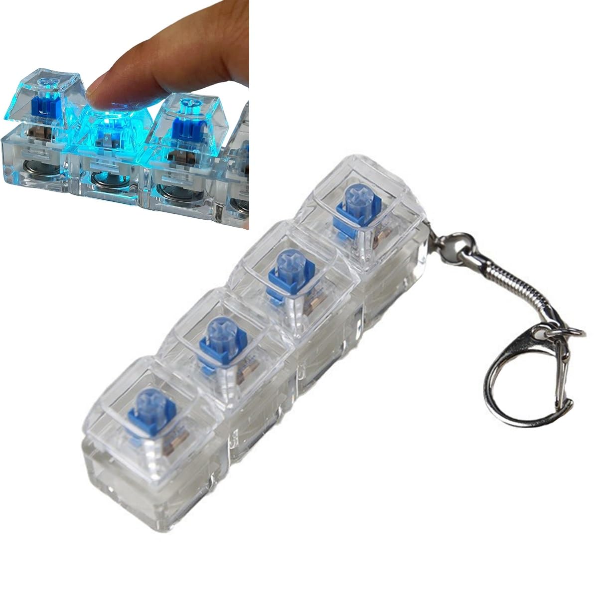 Amazon.co.jp: Jinmoioy 光るキーボード キーホルダー カチカチ 4キー