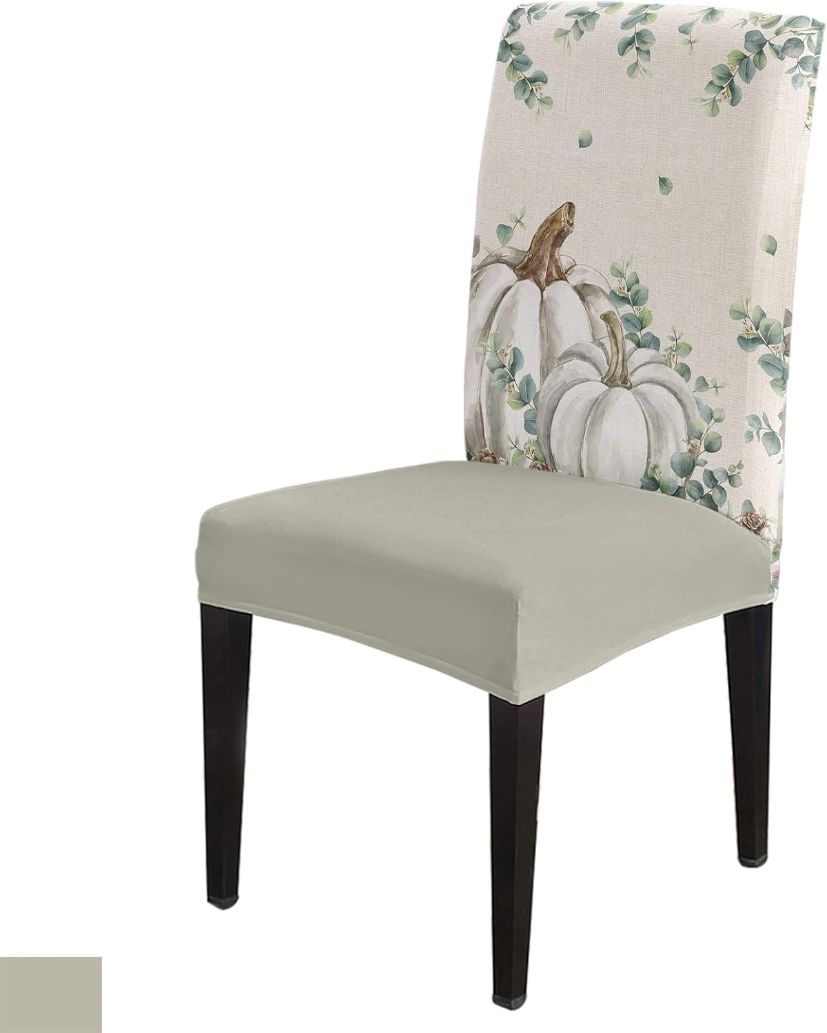 Chair Covers Set of 4, Vintage Fall Watercolor White