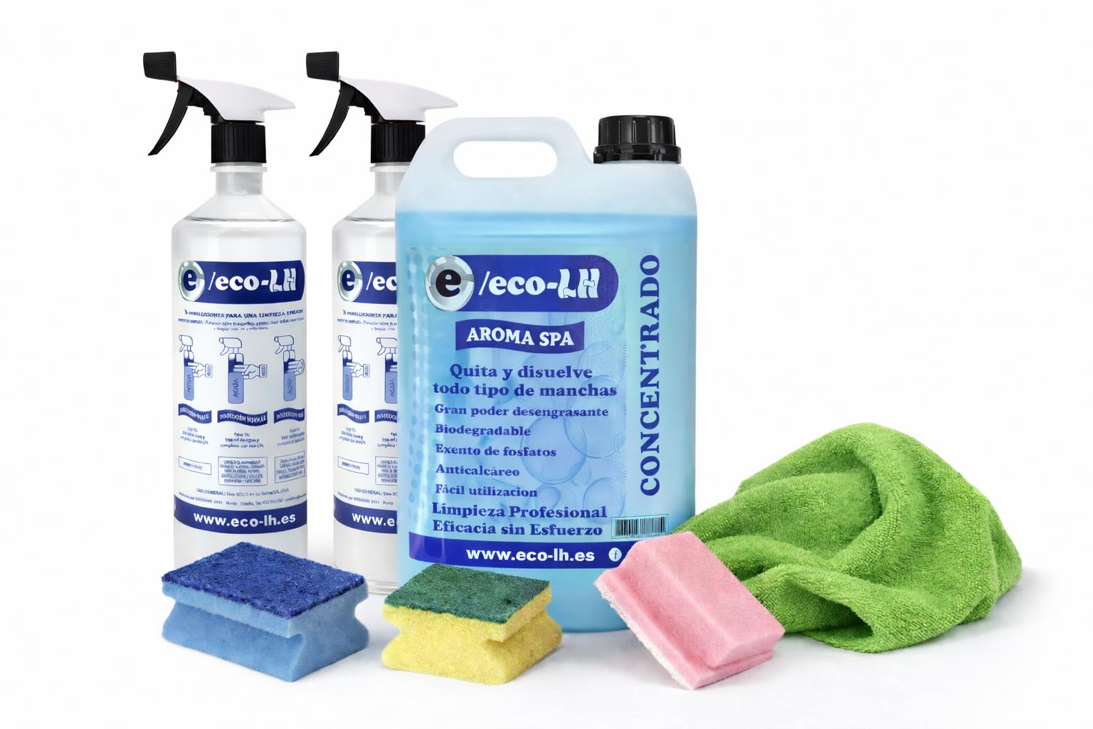 eco-LH Desengrasante concentrado, limpiatapicerias, quitagrasas cocina, limpieza coche, multiusos. AROMA SPA