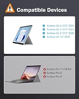 MoKo Bluetooth Billentyűzet Tok Surface Go 4/3/2/2018 Modellekhez, 7 Színű LED Háttérvilágítás, Érintőpaddal, Újratölthető Akkumulátor, Feke 2
