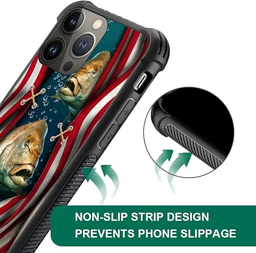 Miniatura 5 de DAIZAG Funda compatible con iPhone 15 Pro Max con bandera estadounidense y pesca, a prueba de golpes, funda de teléfono de TPU suave para iPhone 15