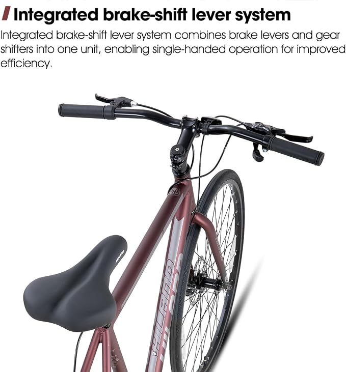 Bicicleta HILAND 700C híbrida de ruta y ciudad, 7 velocidades miniatura 3
