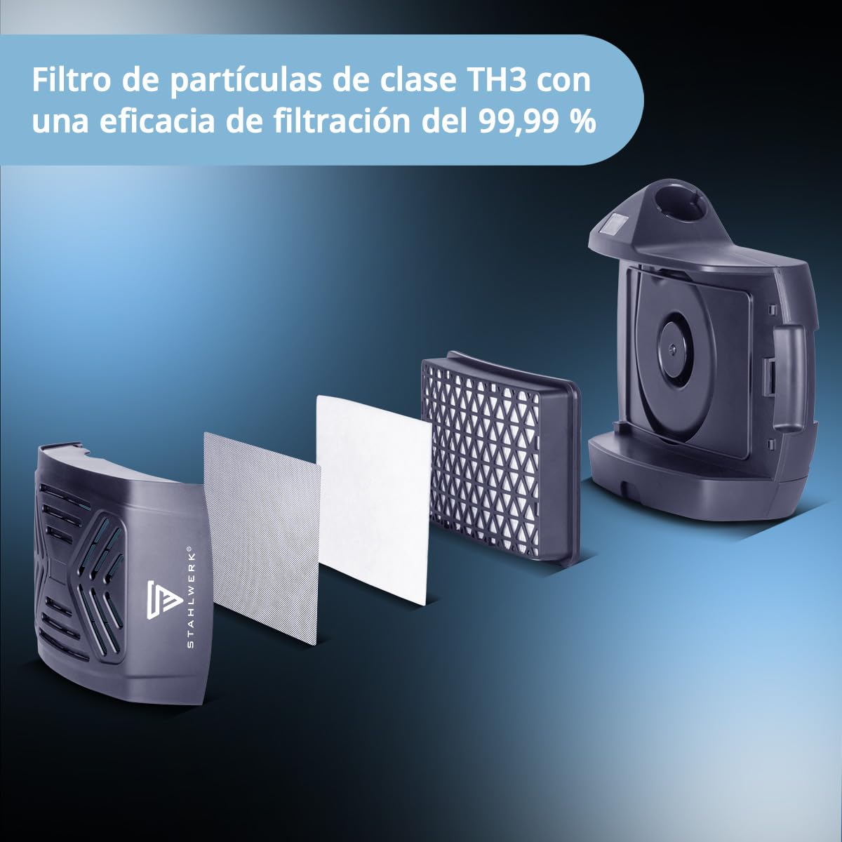 STAHLWERK Master Air - Casco de soldadura automático 3 en 1 con entrada de aire fresco, control de función por Bluetooth, reproducción de color verdadero, oscurecimiento DIN 4 a DIN 14, clase óptica 1