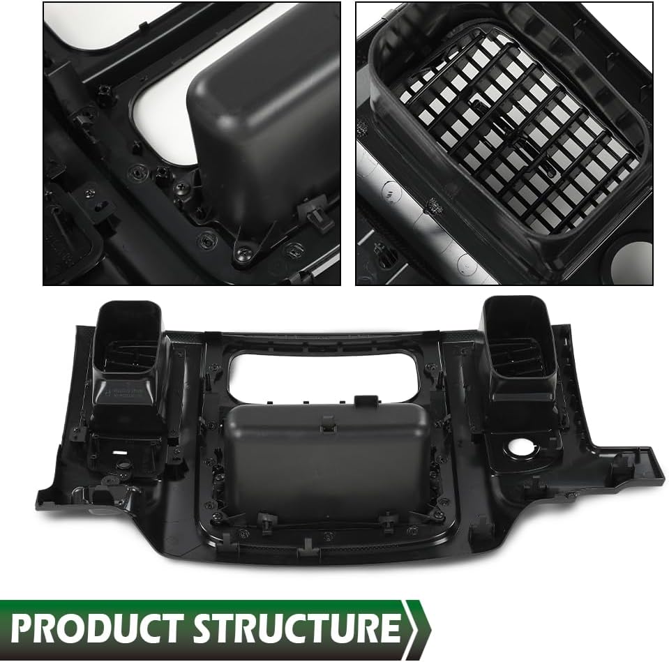 LQI Center Dash Radio Bezel Trim Panel w/Air Vents & Storage Compatible with Dodge Ram 1500 2002-2005/Fit Dodge Ram 2500 3500 2003-2005 Black