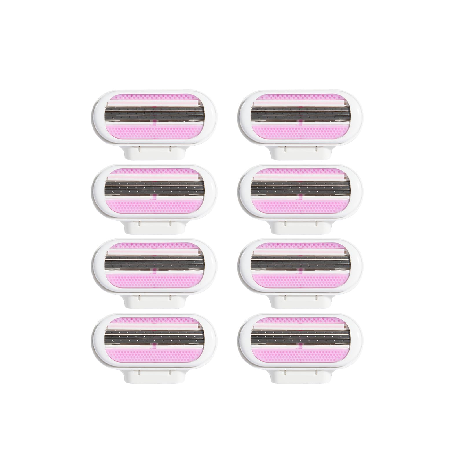 8 Stück Rasierklingen Damen, Smooth Ersatzklingen Damenrasierer Set mit Feuchtigkeitsspendenden Schutzkissen, Rasierklingen Rasierer Frauen für Empfindliche Haut und Intimbereich (Rosa)