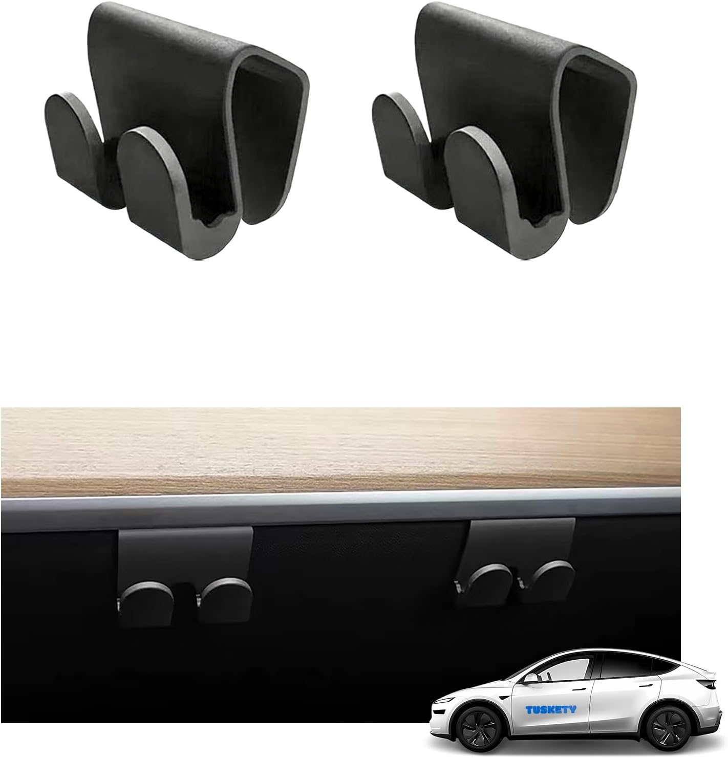 2PCS Glove Box Hooks for Tesla Model Y Juniper 2025 2026 & Model 3 Highland | Car Purse Hook & Organizer Bag Holder