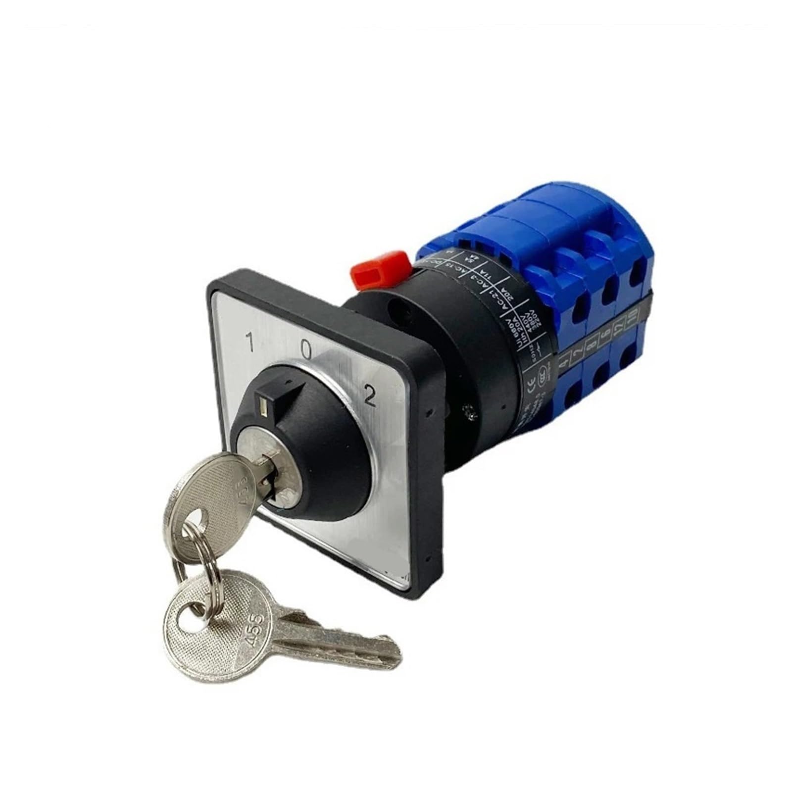 JGNAYRKJQI LW26-20/3S Combined Selector Control Circuit 3 Positions Single Hole Install with Key 20A 690V Silver Contact Rotary Cam Switch