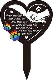 Grave Decorations for Cemetery Rainbow Bridge Dog Memorial Gifts Pet Grave Markers Dog Metal