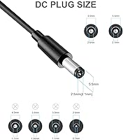 Vista 5 de 12V AC Power Adapter Cord fits for Yamaha Keyboard PSR, YPG, YPT, DGX, DD, EZ, P Digital Piano and Portable Keyboard Series