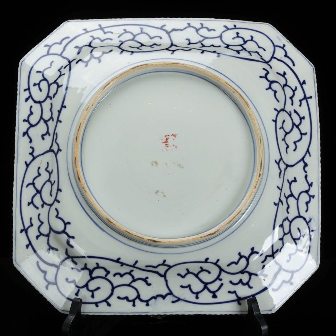 古伊万里 染付 花蝶図八角輪花大皿 特大38.7㎝ 飾皿 時代物 古美術 骨董品 Amazon.co.jp: 古伊万里 染付 花蝶図八角輪花大皿 特大38.7㎝ 飾皿