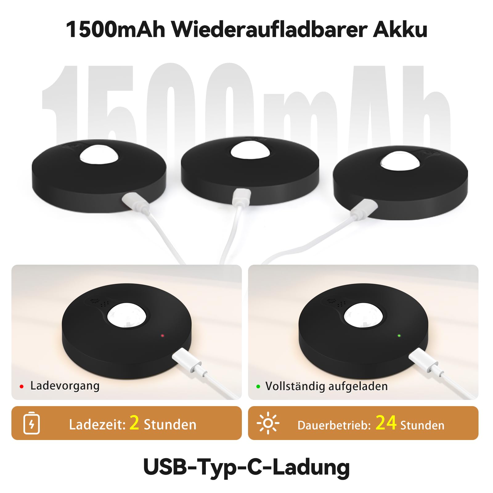 Schrankbeleuchtung Kabellos Akku USB, Unterschrank Beleuchtung Küche, Unterbauleuchte Küche LED Ohne Kabel, Vitrinenbeleuchtung Magnetisch, Puck Lights Mit Fernbedienung, Schwarz, 12 Stück,3-Farbe-RGB