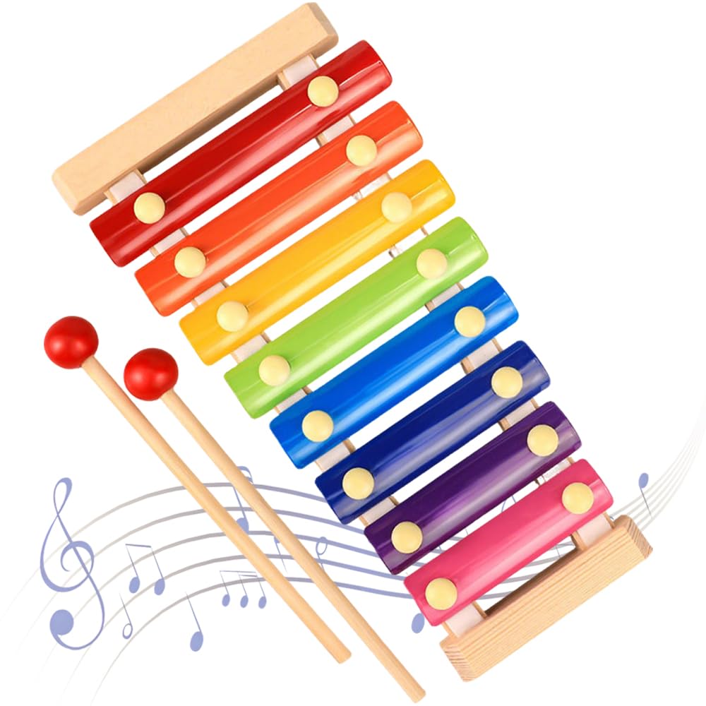 Xylophone for Toddlers Baby Xylophone with 2 Safe Wooden Mallets and 8 Diatonic Keys Toddler Musical Instruments Toys
