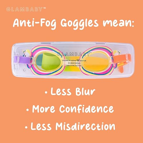 Miniatura 5 de GlamBaby Gafas de natación para niños, 100% protección UVAUVB, máxima protección para niños mientras están en el agua, elegantes, duraderas