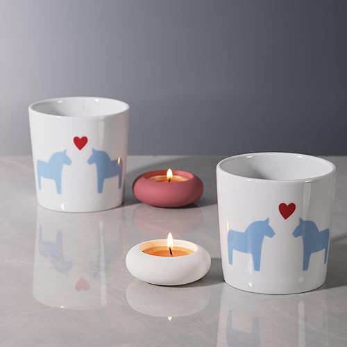 Miniatura 7 de Juego de 8 portavelas decorativos hechos a mano con diseño de guijarros, hechos a mano, decoración del hogar para calmar la estética terrosa,