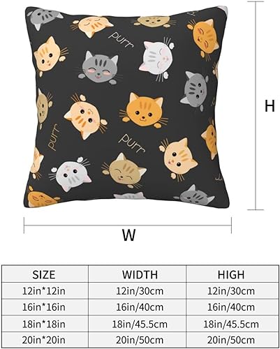 Miniatura 2 de Aimeryup Throw Pillow Covers 18x18 Inch Cat Pattern Decorative Pillow Covers Cushion Covers cojines decorativos para sala Pillow Cases Cute Throw