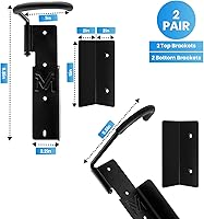 Vista 4 de Paquete de 2 soportes de pared giratorios para bicicleta, solución de almacenamiento de bicicletas para ahorrar espacio y fácil acceso. Gran soporte