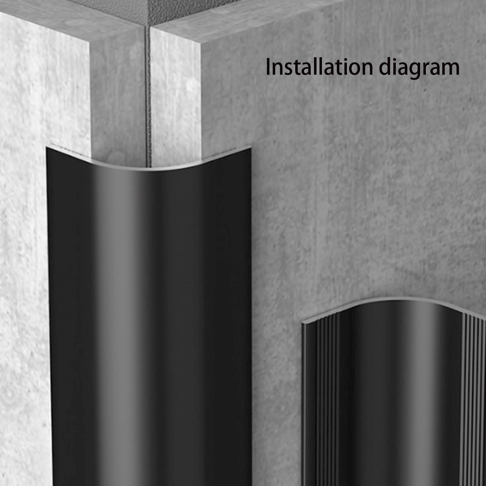 Lot de 3 protections de bord en aluminium pour mur et sol, protection d'angle durable pour cuisine et salle de bain (gris abricot) 100 cm