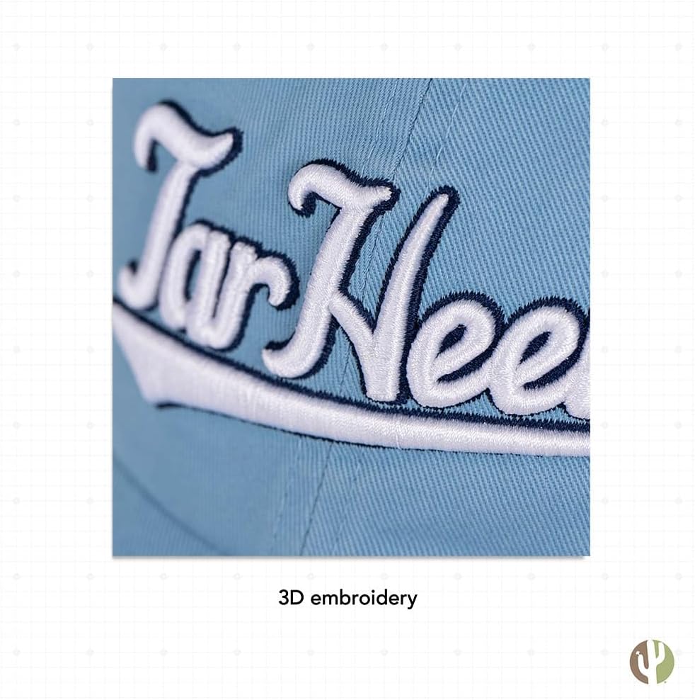 Desert Cactus University of North Carolina Baseball Hat UNC Chapel Hill Tar Heels Brimmed Embroidered Hats Cap Adjustable Cloth Strap Adult (Style H1) Blue - Image 5