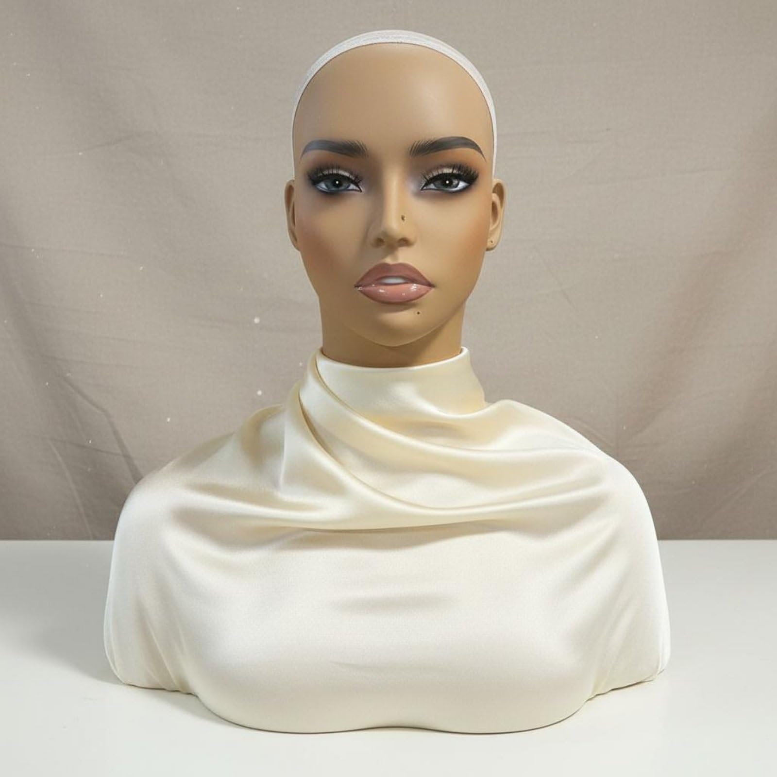 Perücke Aufstellkopf Damen Schaufensterpuppe Frisurenmodell PVC mit Natürlicher Oberfläche für Haarstyling für Studio Friseursalon