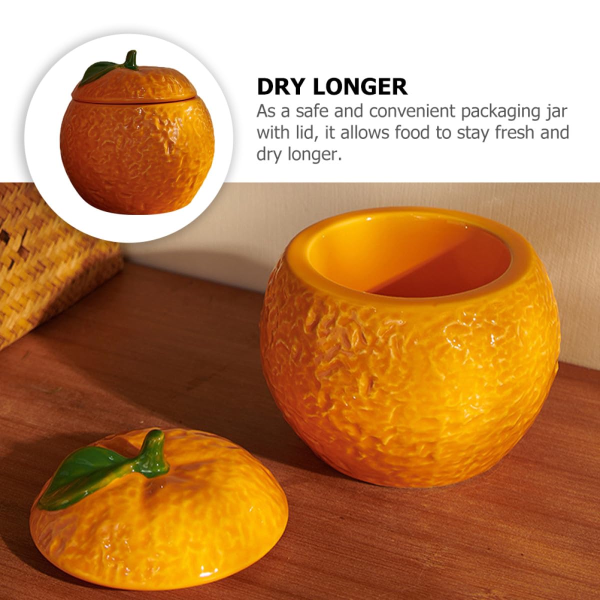 BESPORTBLE Barattolo in Ceramica Arancione Coperchio per Tè e Cereali