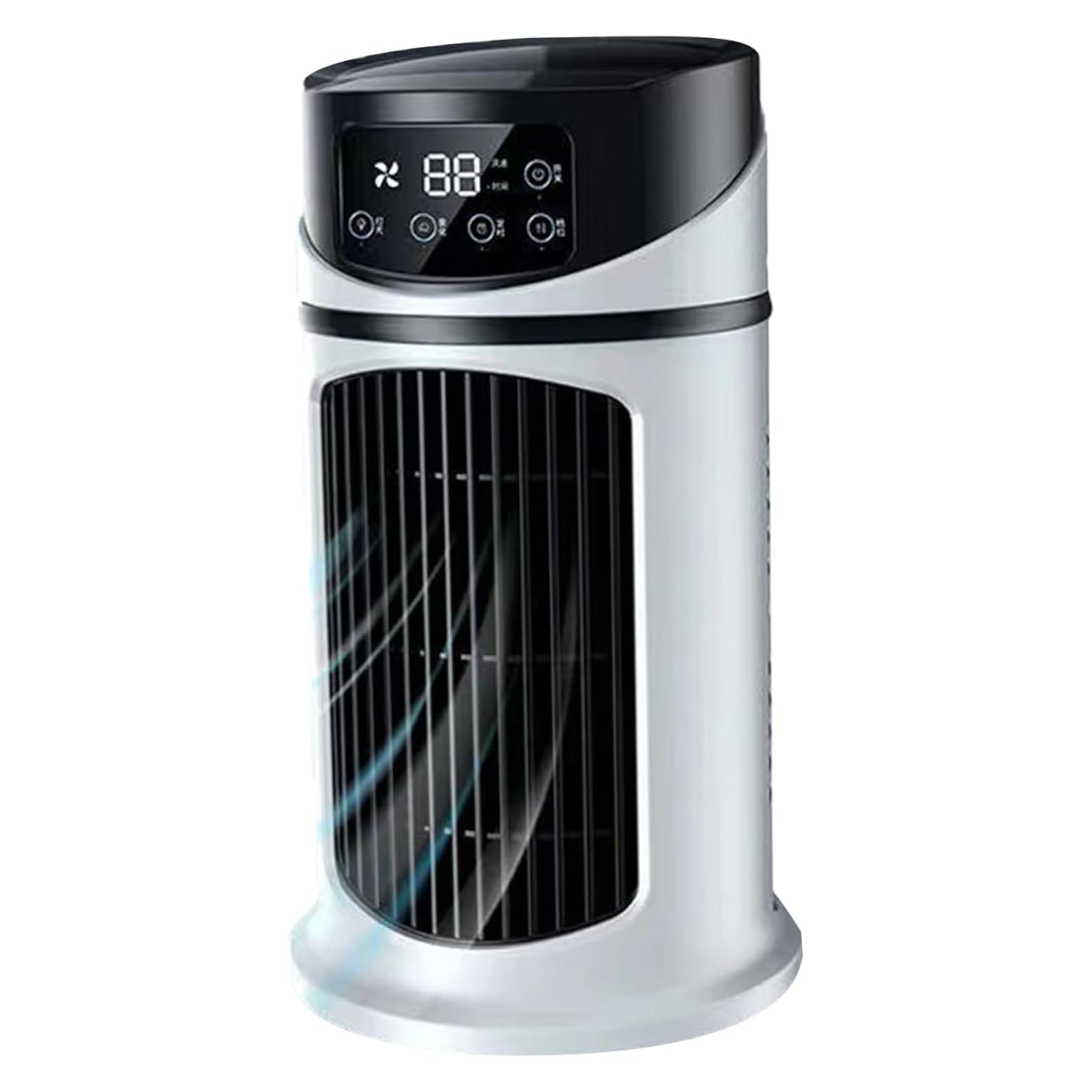 Portable Air Conditioner, Small Tower Fan, 9.5'' Tall Quiet Misting Fans, Cooling Fan with 6 Speed, Evaporative Air Cooler, 6h Timer with 300ml Water Tank, For Home Office Bathroom