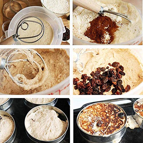 2 pack 13.5 inch The Original Danish Dough Whisk,Stainless Steel Dutch Style Hand Mixer Bread Dough Whisk,For Pastry or Pizza Perfect Baking Tool, Great Alternatives to A Blender, Mixer or Hook