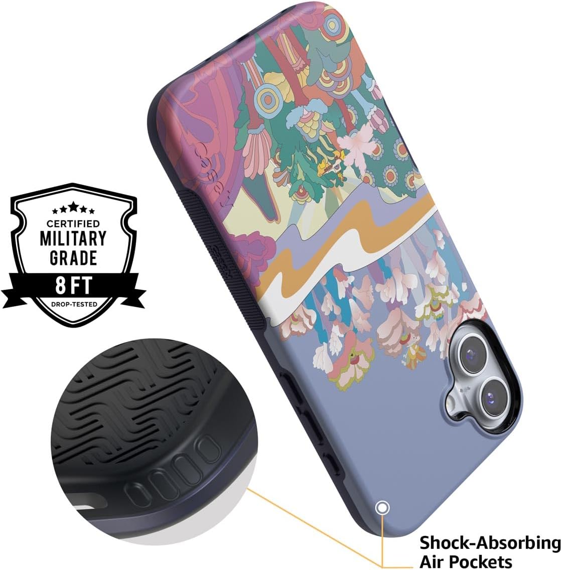Casely iPhone 16 Case | Beneath The Waves | The Beatles Yellow Submarine | Bold Protective Design | Compatible with MagSafe