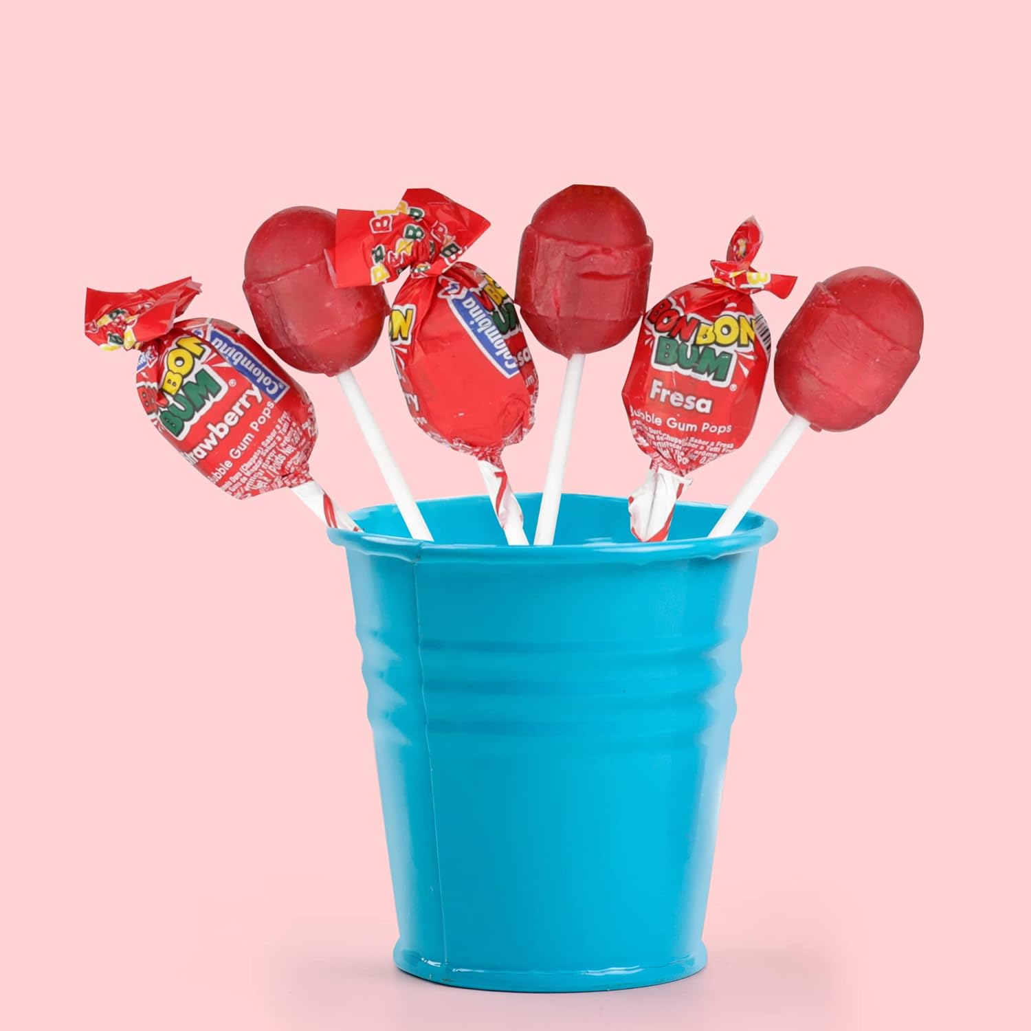 Buy Colombina Bon Bon Bum Strawberry Bubble Gum Lollipops (48 Pops