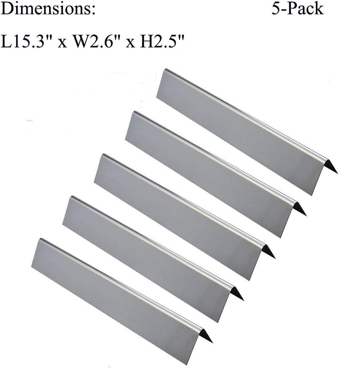 Avenger 7636 Universal 15.3 Inch Stainless Steel Flavorizer Bars Replacement for Weber Spirit 300 Series E-310, E-320, S-310, S-320 (2013-2017) Up-Front Control Gas Grills 46410674 46510001 - Set of 5 : Patio, Lawn & Garden