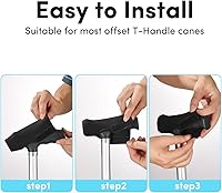Vista 6 de Walking Cane Handle Cover - Cane Handle Cushion for Seniors - Soft Cane Handle Grip Replacement & Cane Accessories with Non-Slip Cushion