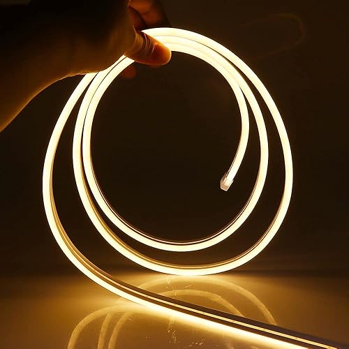Miniatura 4 de Tira de luces LED de 1.6 ft, tira de luces LED de neón flexible para exteriores, 3500 K, tiras de luz blanca cálida CC 12 V 2835 120 LEDsM, barra de