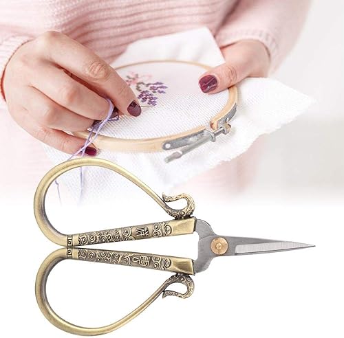 Miniatura 4 de Tijeras de estilo europeo vintage, tijeras multiusos de acero inoxidable, tijeras de sastre de primera calidad, tijeras de coser delicadas,