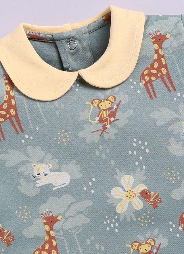 Image of BABY GO Baby Boys & Baby Girls Clothing Set | Summer Co-Ord Set for Baby | Printed 100% Cotton Half Sleeve T-Shirt & Shorts Combo | Soft Cotton Casual Wear Outfit for Infants & Toddlers Pack of 2