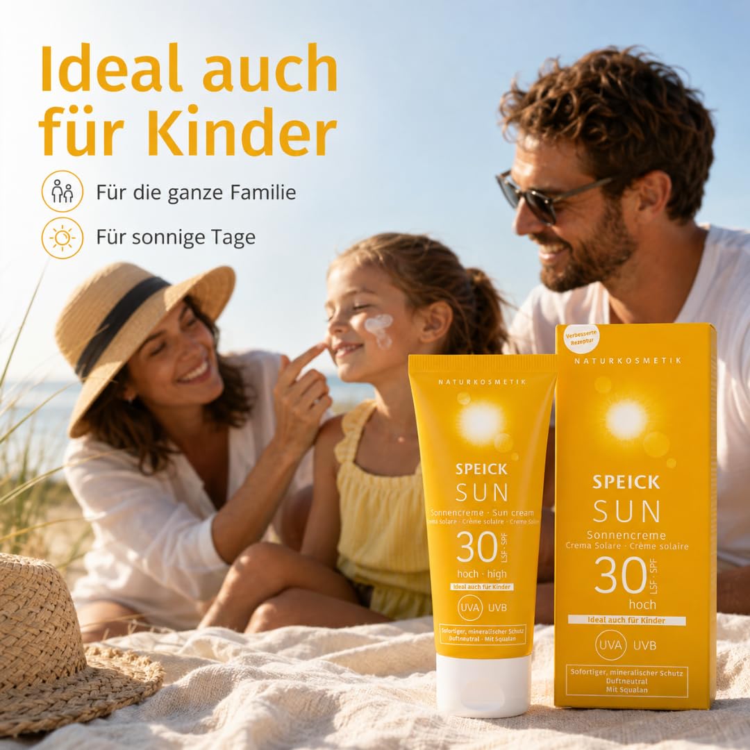 Speick Sun Sonnencreme LSF 30 2x 60 ml, mineralisch & Pharma Perle Duschgel