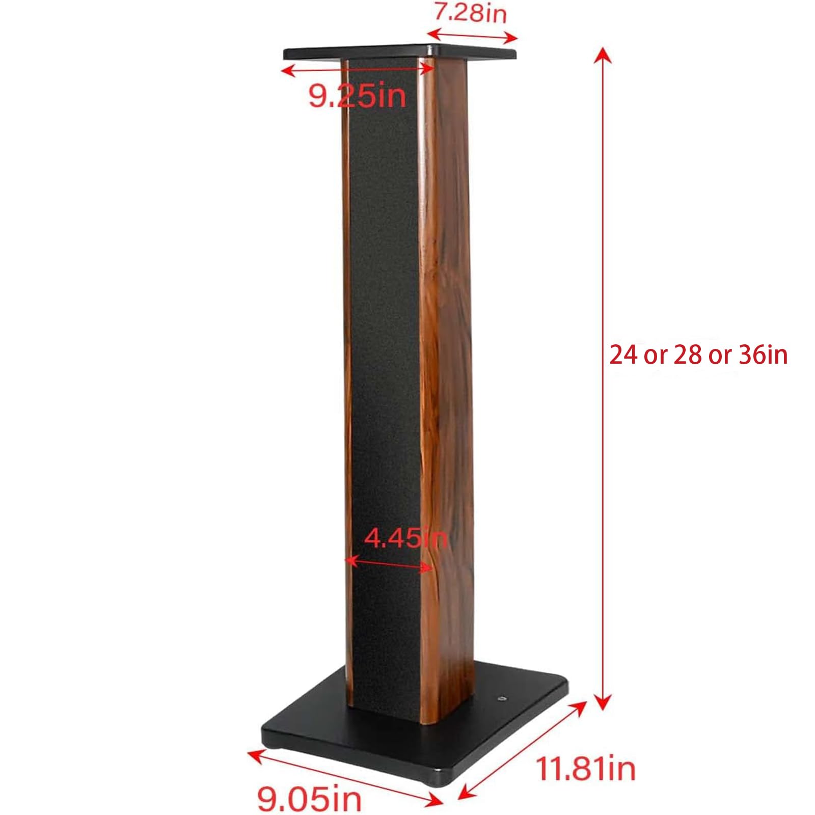 Supporti universali per altoparlanti da 90 cm, con venature del legno, coppia di supporti da pavimento per monitor da studio, per home theater, con funzione di sintonizzazione con riempimento