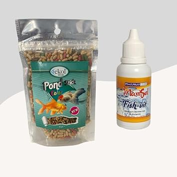 Ekol Pond Stick Color Kar k Japon Bal  Yemi 30Gr + FishVit Multivitamin 50Cc