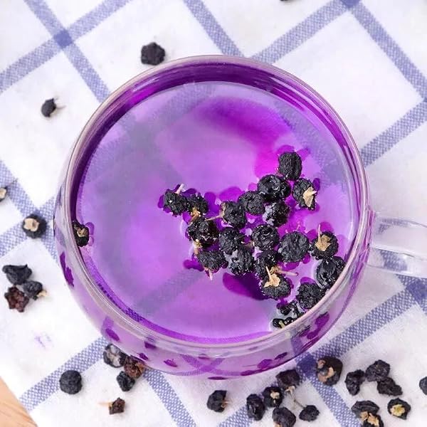 แสนสุข Black Goji Berry Tea - Dried Wolfberry Fruit Infusion with Deep Purple Brew Color and Mellow Earthy Aroma 100g - 3