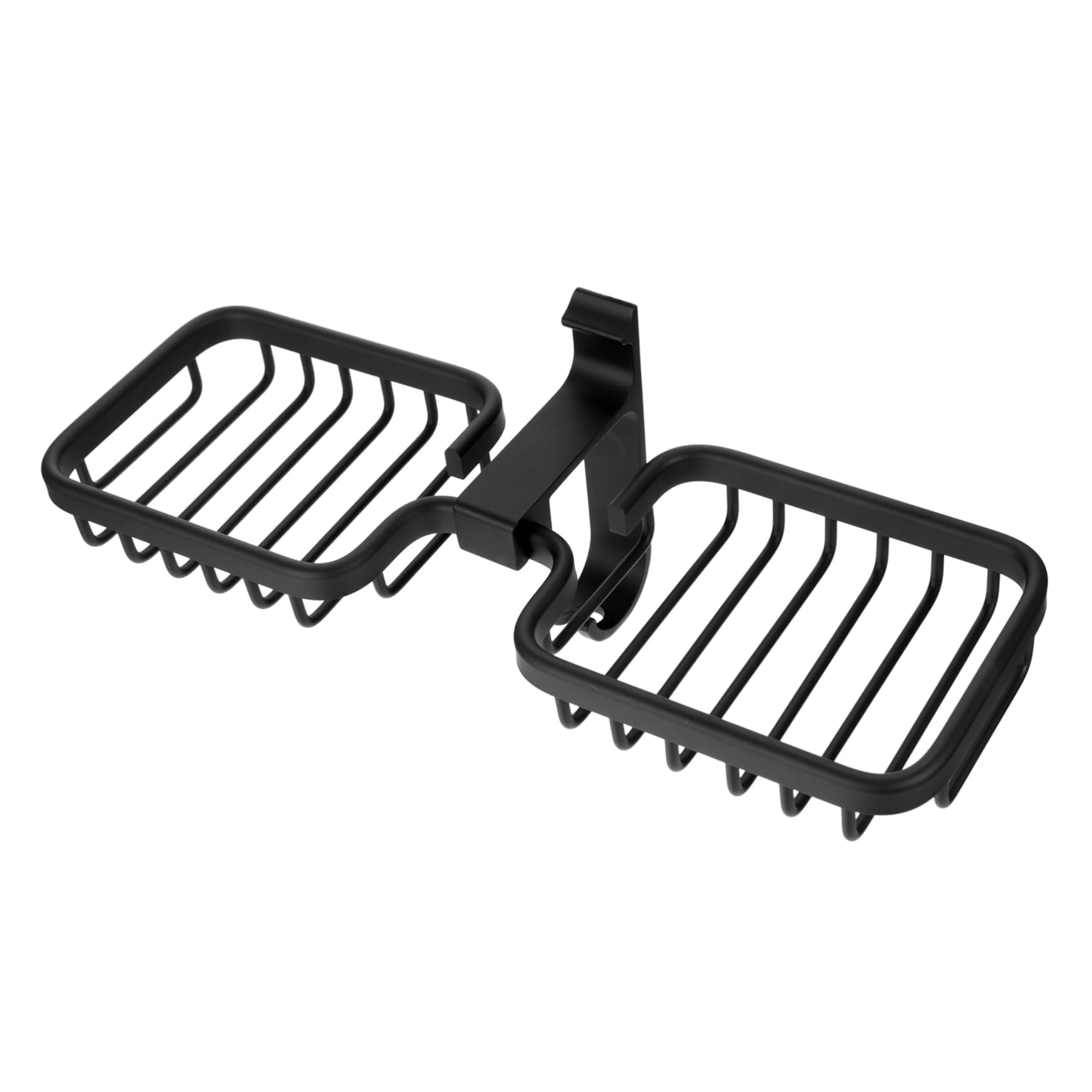 Jabonera de Pared Doble de Aluminio Espacial Negro