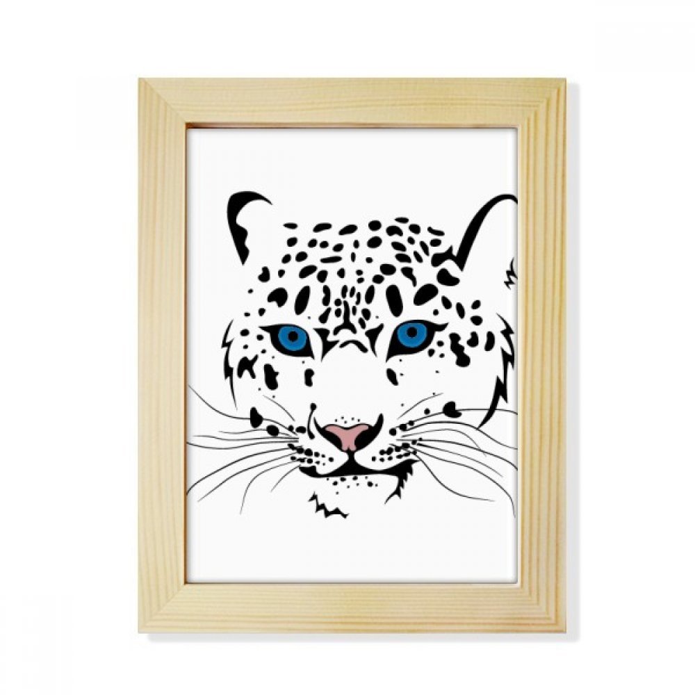 Regalo original de marco de madera 6x8 DIYthinker con arte de tigre blanco para el escritorio