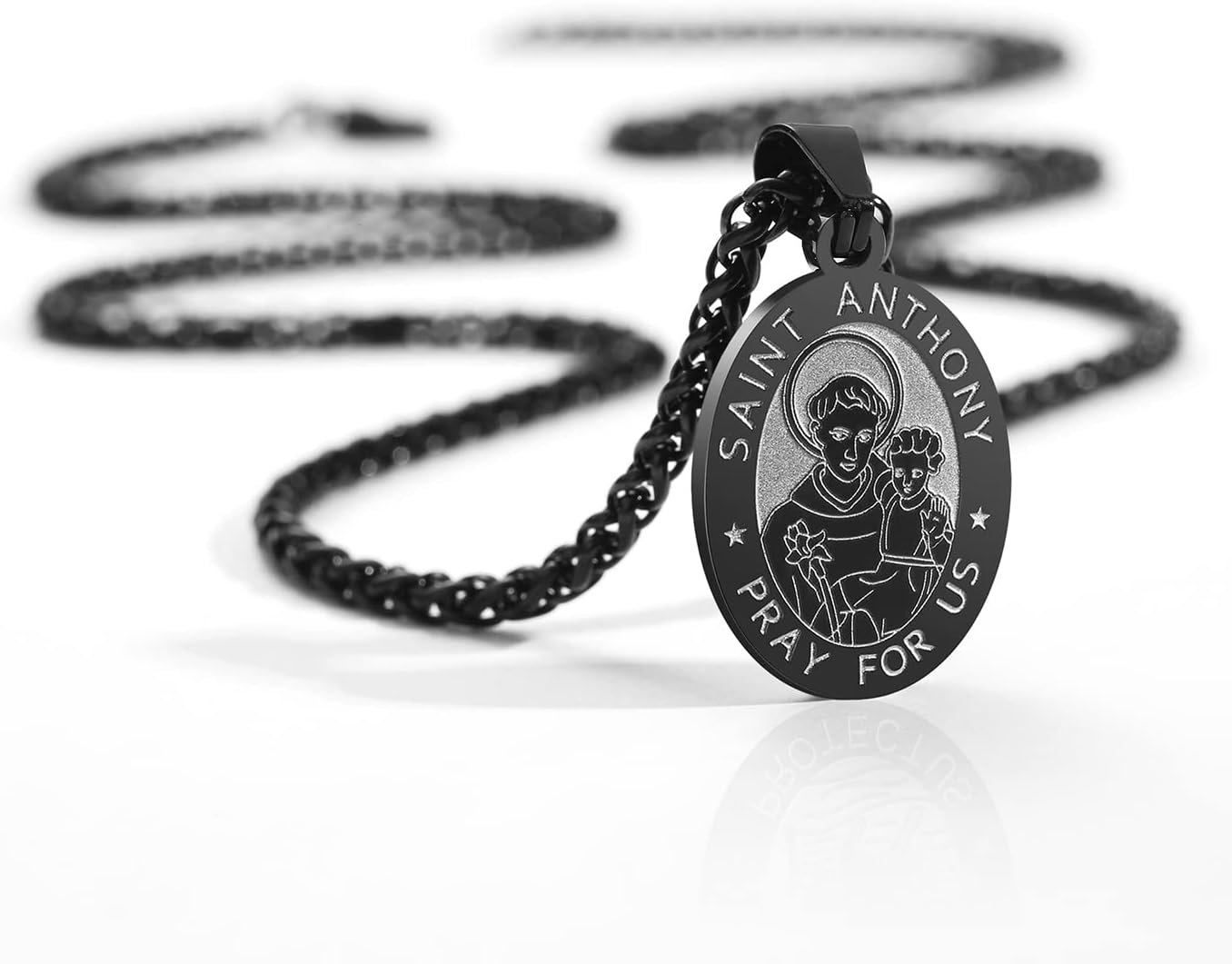 Zocomi Catholic First Communion/Confirmation Gifts for Boys Men,Saint Christopher/Michael/Anthony/Jude/Joseph Medal Necklace，Oval Saint Patron Medal Religious Amulet Gifts - Image 4