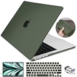 LCMOCICO for MacBook Air 13.6 inch Case 2025 2024-2022 M4 A3240 M3 A3113 M2 A2681 Cover, Lightweight Ultra-Thin Matte Hard Shell Keyboard Skin Cover for Mac 13.6 M4 M3 M2 Chip Touch ID, Army Green